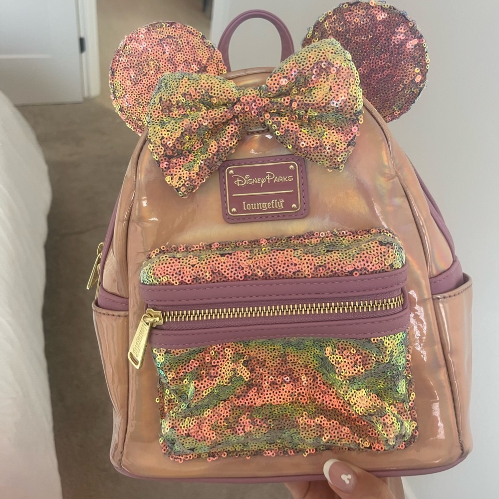 Disneyland Limited Edition 50th Anniversary Loungefly Iridescent Sequin Backpack
